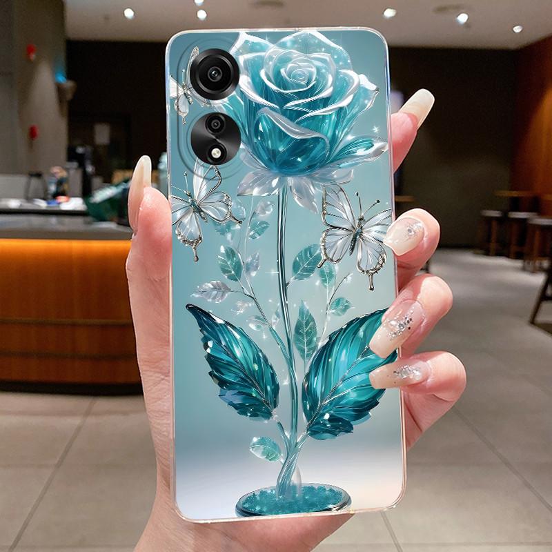Case For OPPO A78 4G 5G A98 F23 A1X Flower Butterfly Phone Cases For Oppo A98 Soft Silicone Capa Transparent TPU Jelly Cover