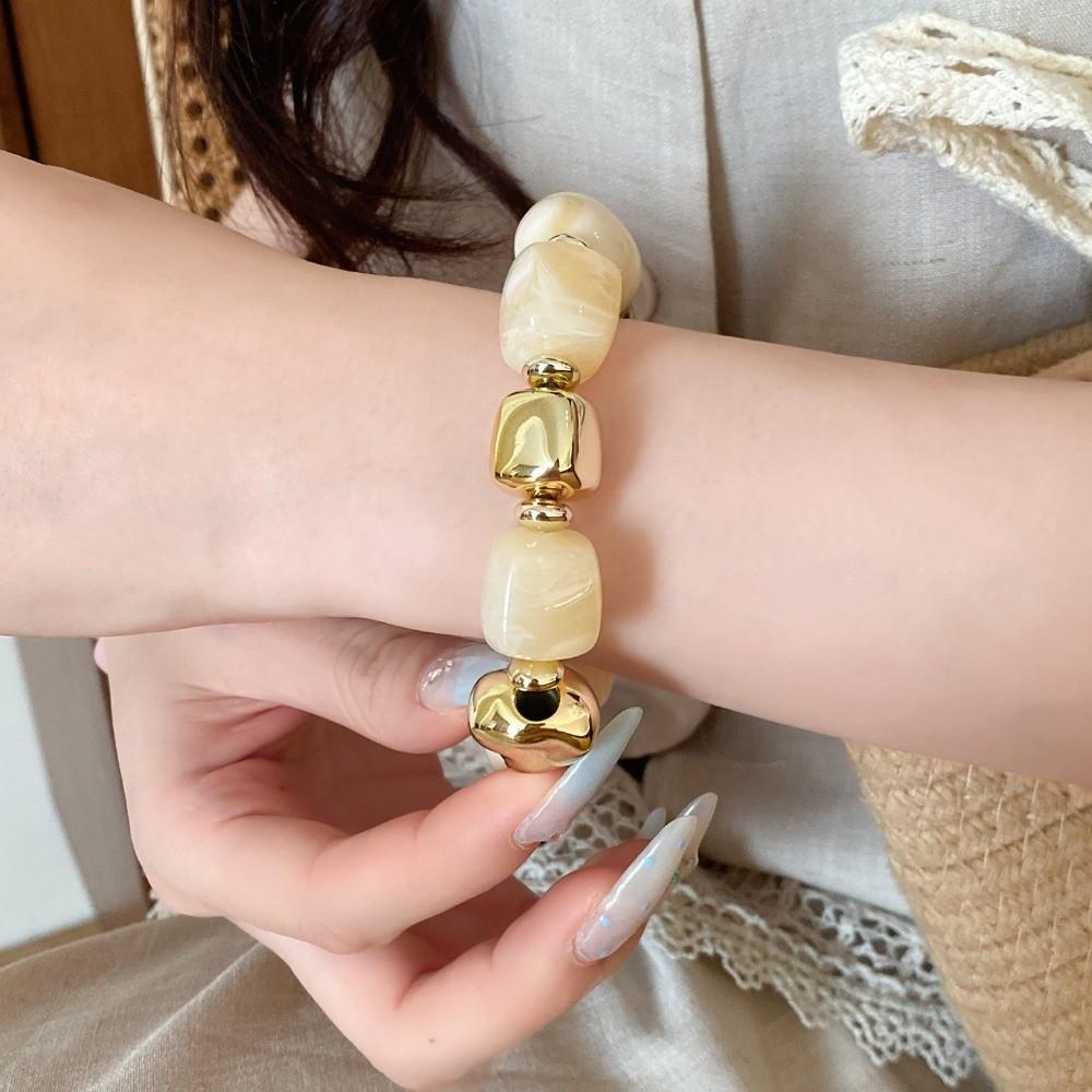 Böhmischer Perlen Acryl Armreif Europa Amerikanischer Stil Retro Handring Unregelmäßiges Armband Geschenk