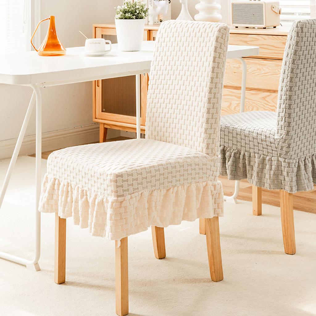 Dining Chair Cover Solid Stretch Chair Protector Cover Slipcover Chair Skirt for Office Wedding Banquet Ceremony Party