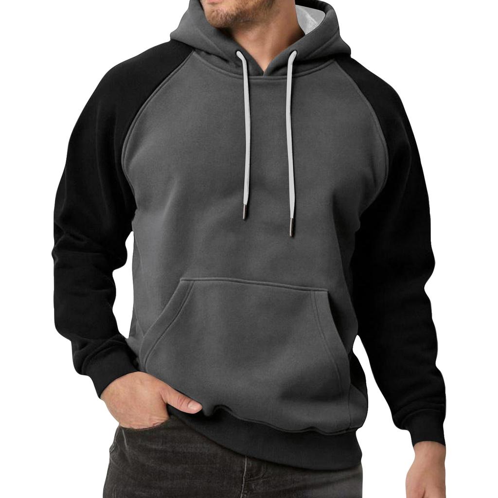 Men's Colorblock Sweatshirt Hoodie Men's Sports Large Size Casual Sweatshirt