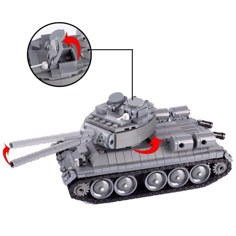 Military Miniature Soldier Soviet T34 Tank Building Block Collage Small Particle Boy Toy Bag