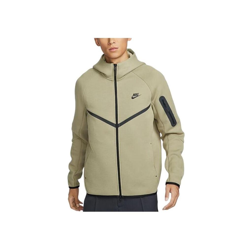 Nike Sportovní bunda s kapucí Tech Fleece Windrunner na zip Olivová HV0950-277