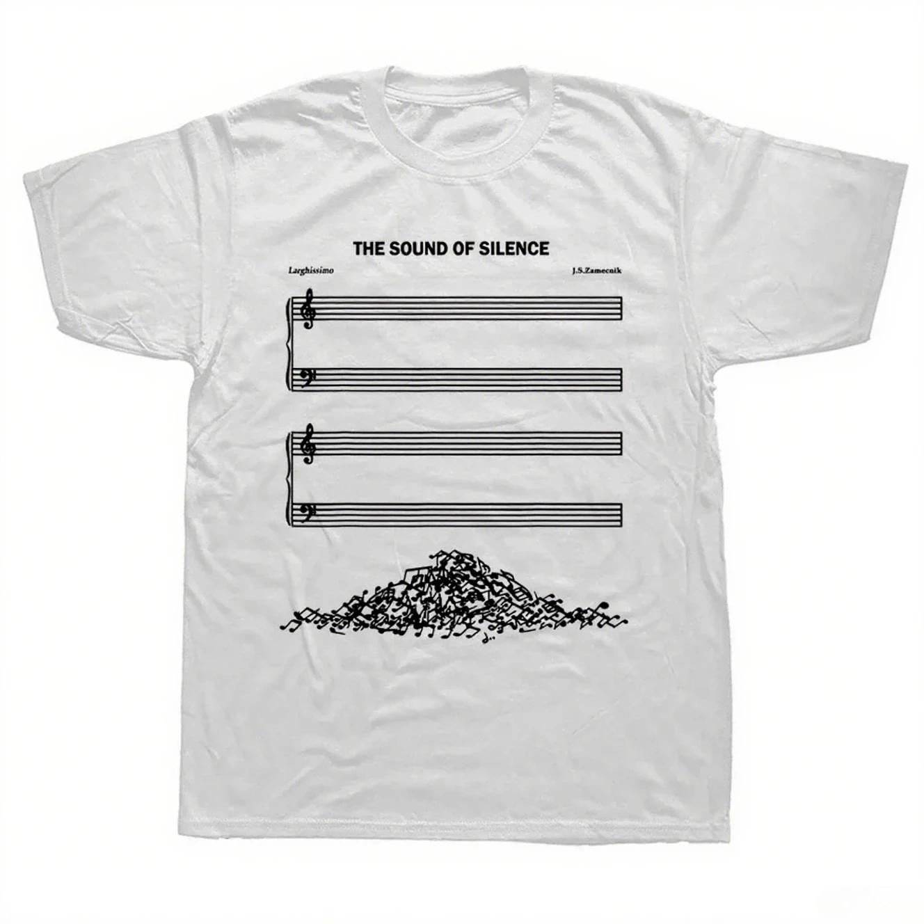 Lustige The Sound of Silence Musikliebhaber T-Shirts Grafik Streetwear Kurzarm Geburtstagsgeschenke Sommer Stil T-Shirt Herren M white