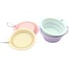 with Carabiner Silicone Pet Bowl Solid Color Puppy Water Container  Outdoor Travel