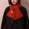 2026 Winter Knitted Wool Scarf Women Men Solid Color Long Wrap Warm Cozy Neckwear Korean Style 30cm Wide