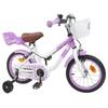 Kids  Bicycle with Training Wheels 12 Inch for Ages 2 4 Purple