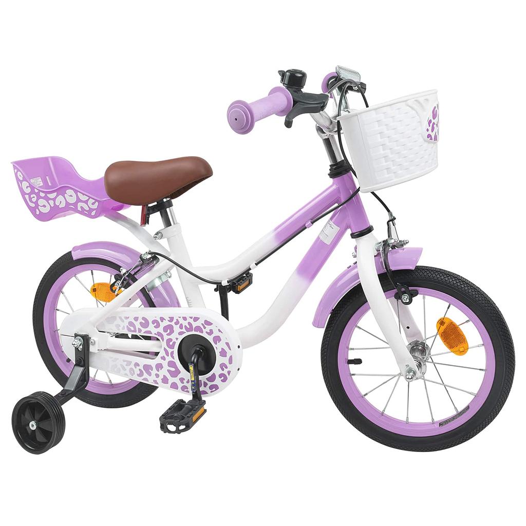 Kids Bicycle with Training Wheels 12 Inch for Ages 2 4 Purple