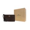 COACH Corner Zip Wristlet 20 Logo Zipper Closure Coated Canvas And Recycled Leather Clutch Wallet Small Women wallet Gold Brown Black CS438-IMAA8