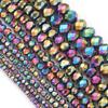 1 Strand Rondelle Faceted Crystal Beads Colorful Glass Loose Bead For Jewelry Making DIY Bracelet Necklace Supplies 3/4/6/8/10mm