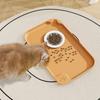 Dog Food Mat Pet Cat Feeding with Raised Edges Water Tray Placemat for