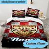 3PCS Custom Name VfS Crest Flame Bedding Set, Including 1pc Duvet Cover And 2pcs Pillowcases, Suitable for dorms and bedrooms Gift