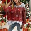 Christmas Crochet Sweater For Women, Christmas Knitted Pullover, Christmas Cozy Fall And Winter Sweater