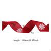 Christmas Ribbon Tree Decor Printed Wired Glitter Reindeer Decorative Linen