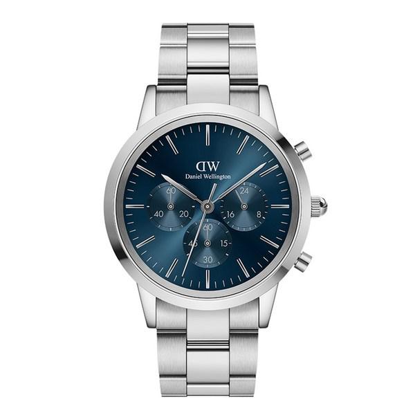 Daniel Wellington Men's ICONIC CHRONOGRAPH LINK ARCTIC Wristwatch 42mm,Korean popular watches