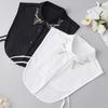 Elegant Beads Fake Collars Woman Vintage Half Shirt False Collar Woman Diamond Embroidery Detachable Collar Faux Col Accessories