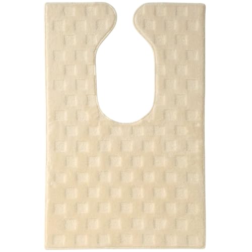 

Hiratsu Sangyou Toilet Mat, Modern Square Ivory, 110 x 70 x 1 cm, Made in Japan, Long, Long Ears, Stylish, Washable, Antibacterial, Deodorizing, Cute,