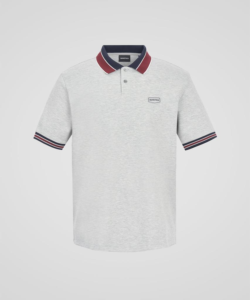 DUVETICA Rende (Melange Gray) (Men'S Short-Sleeve Polo Shirt)