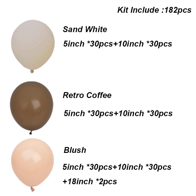 Coffee Brown Beige Balloon Garland Arch Kit Baby Shower Rustic Wedding Decoration Engagement Boy Girl Birthday Party Supplies Baptism Christenin