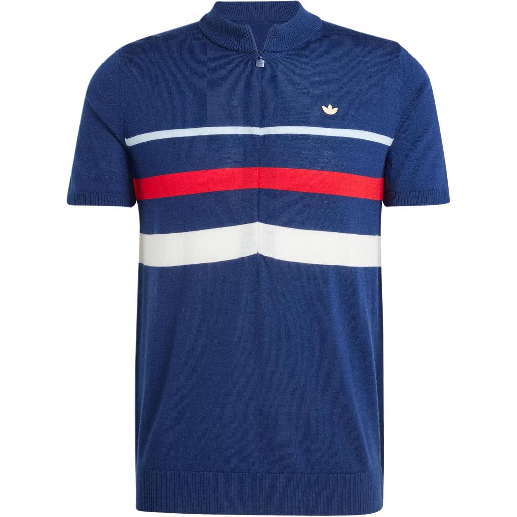 adidas Premium Long-Sleeve Top Comfortable Striped Color Block Shirt Men Tops Deep-Indigo IZ3183