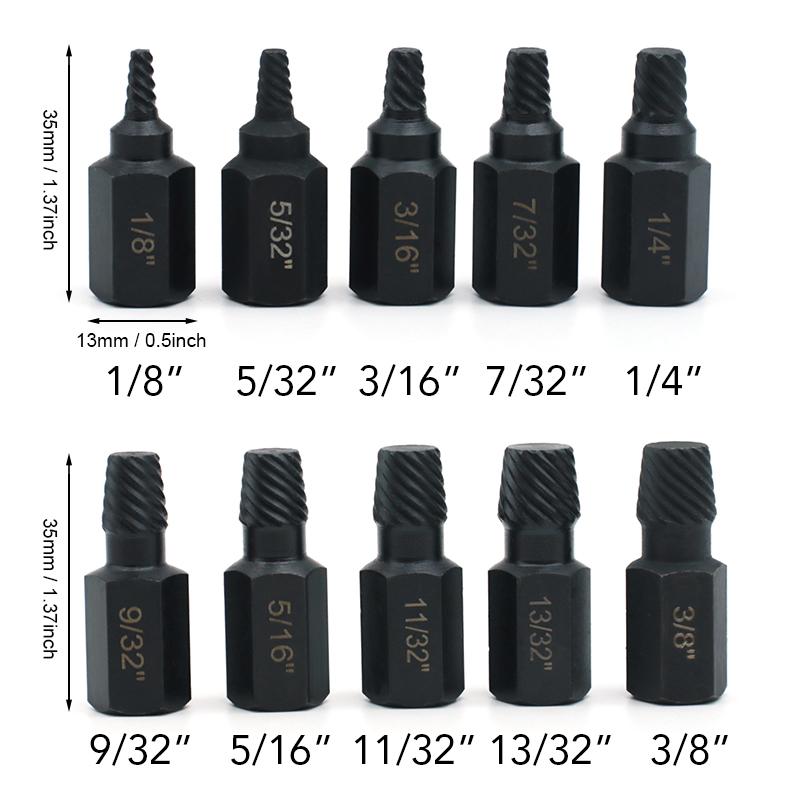 Drive Master Impact Sechskant-Schraubendreher-Set 10-teilig, SAE/Metrisch, 1/8" - 3/8", Stahl, Hochrobuster Aufbewahrungskoffer Rot, Erfüllt Standards