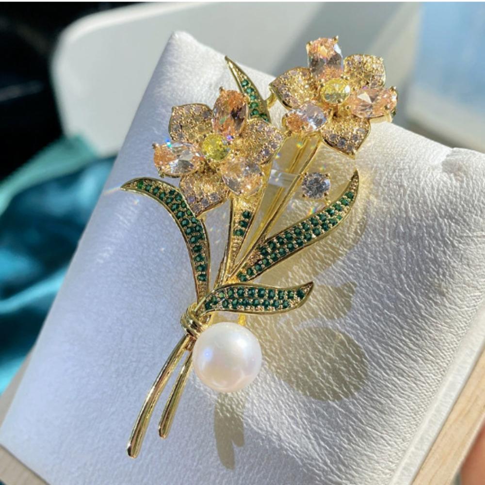 Multi-Layer Flower Brooch Anti-Exposure Women'S Fashion Brooch Modern Commute Brooch Stylish For Waist Cinching Office Gift
