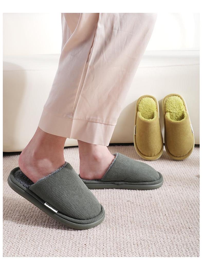 2025 New Women's Plush Cotton Slippers: Thick-Soled, Warm, Autumn/Winter Indoor Shoes