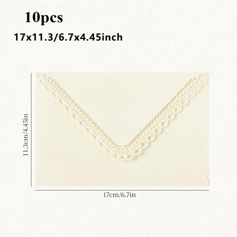 

10pcs Hollow Out Envelopes for Wedding Invitations Business High Grade 116g Paper Stationery Supplies Storage
