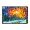 Leonid Afremov Landscape Metal Signs Pub Painting Pub Iron Classic Tin Sign Poster