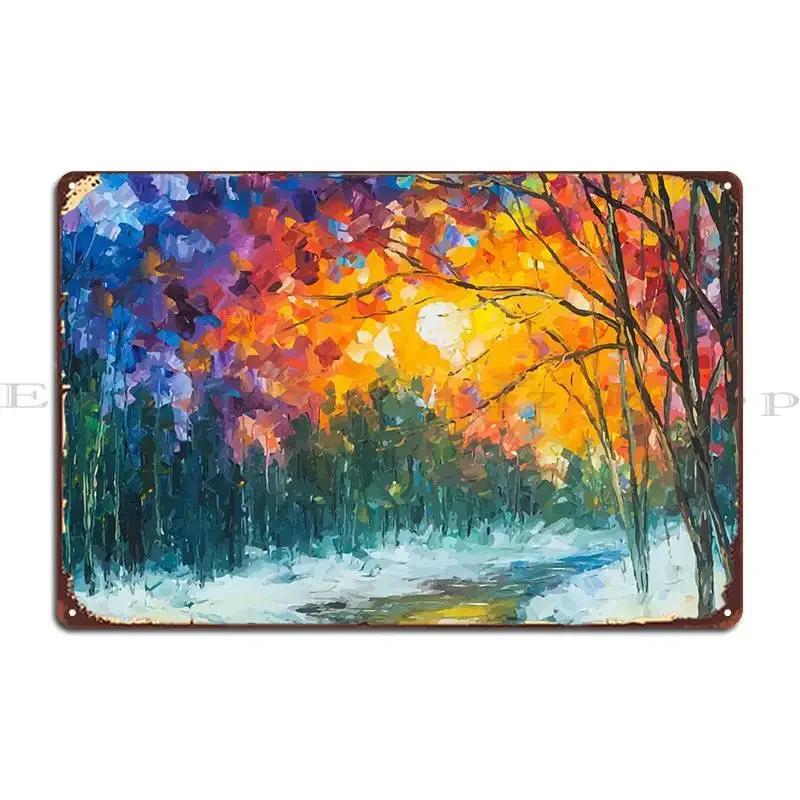 Leonid Afremov Landscape Metal Signs Pub Painting Pub Iron Classic Tin Sign Poster