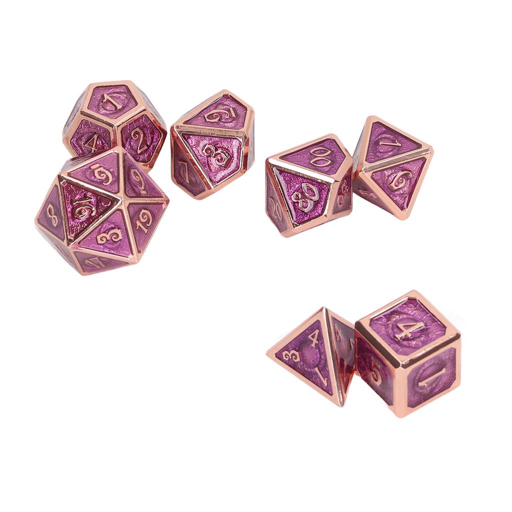 7PCS Polyhedral Dice Set Electroplated Antique Gold Enamel Role Playing Game Dice for Tabletop Game