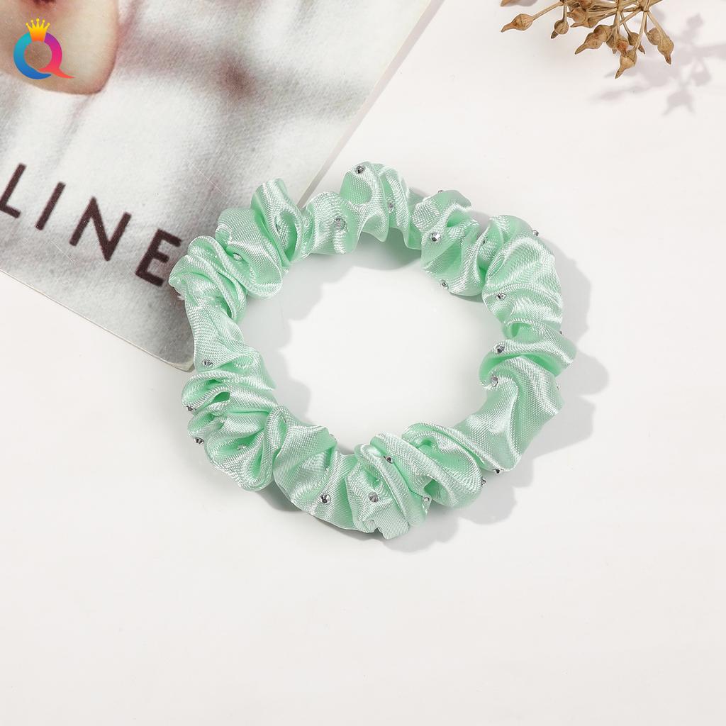 Satin Großes Scrunchie Einfarbig Kordelfarbe Dinza Pferdeschwanz Kugel Haargummi