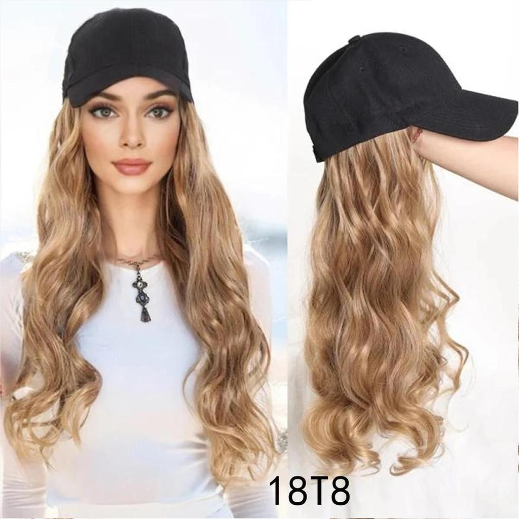 Wig Hat One Piece Women's Large Wavy Long Curly Hair Duckbill Cap Baseball Cap Synthetic Fiber Wig Baseball Cap KTB
