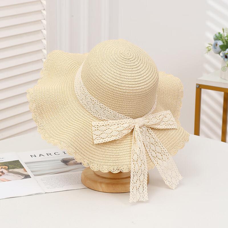 Женская соломенная шляпа от солнца с кружевным бантом