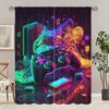 2pcs- Player Controller Polyester Curtains, Stick Bag Curtains 42*84, Bedroom, Living Room, Home Room Decoration
