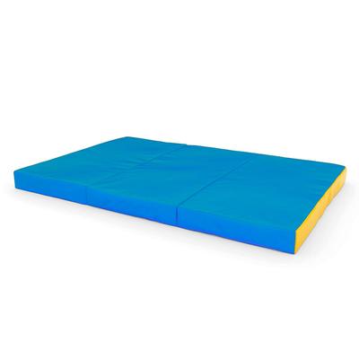 Gymnastikmatte Comet 150x100x10 dreiteilig - blau/gelb