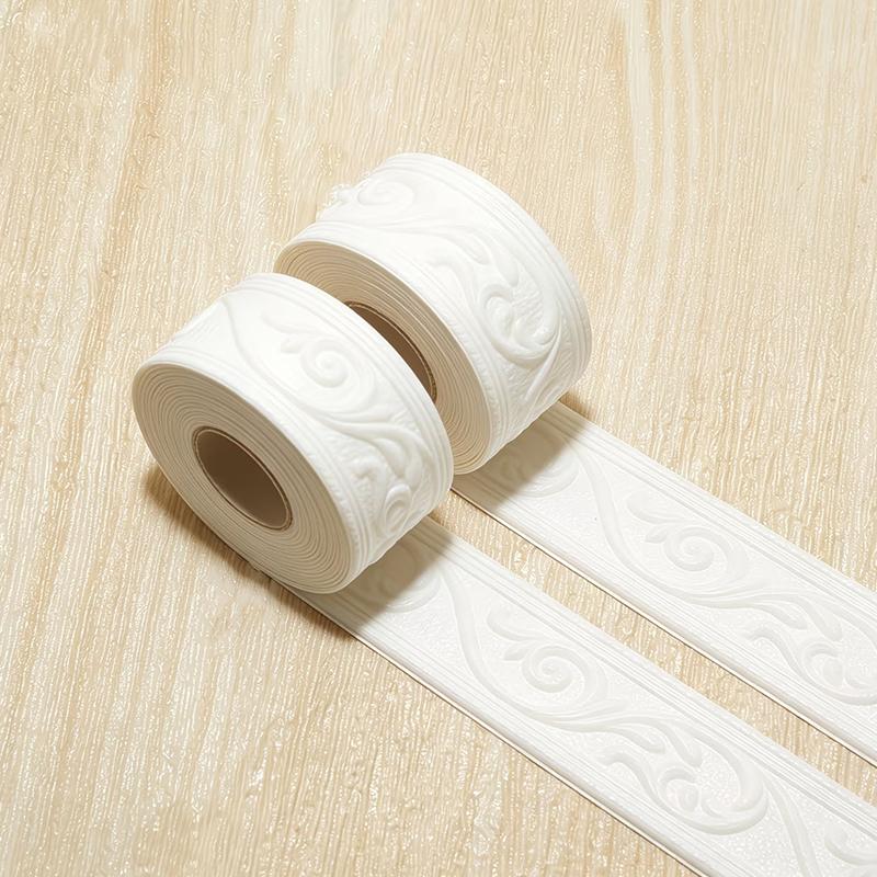 230cm 3D geprägte Schaumstoff Wanddekoration Selbstklebende Rückwandleiste, Dekorative Tapetenbordüre, Sockelleiste Hausdekoration