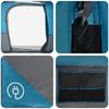 Family Tent with Rain Fly Waterproof Blue 10 Person Capacity