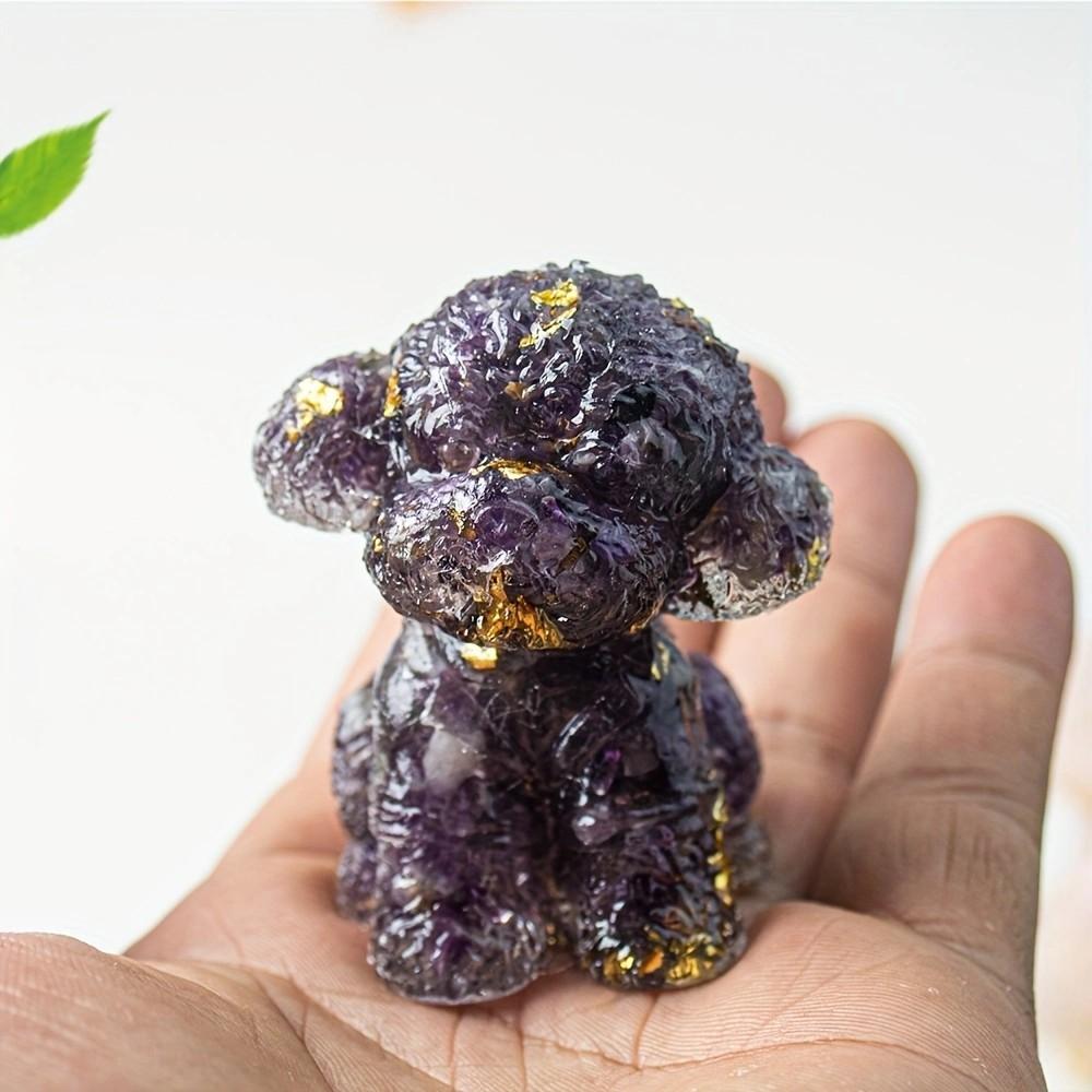 Figurine Chien Teddy Art Résine Décoration Cristal Pour Cadeau Et Décoration Intérieure