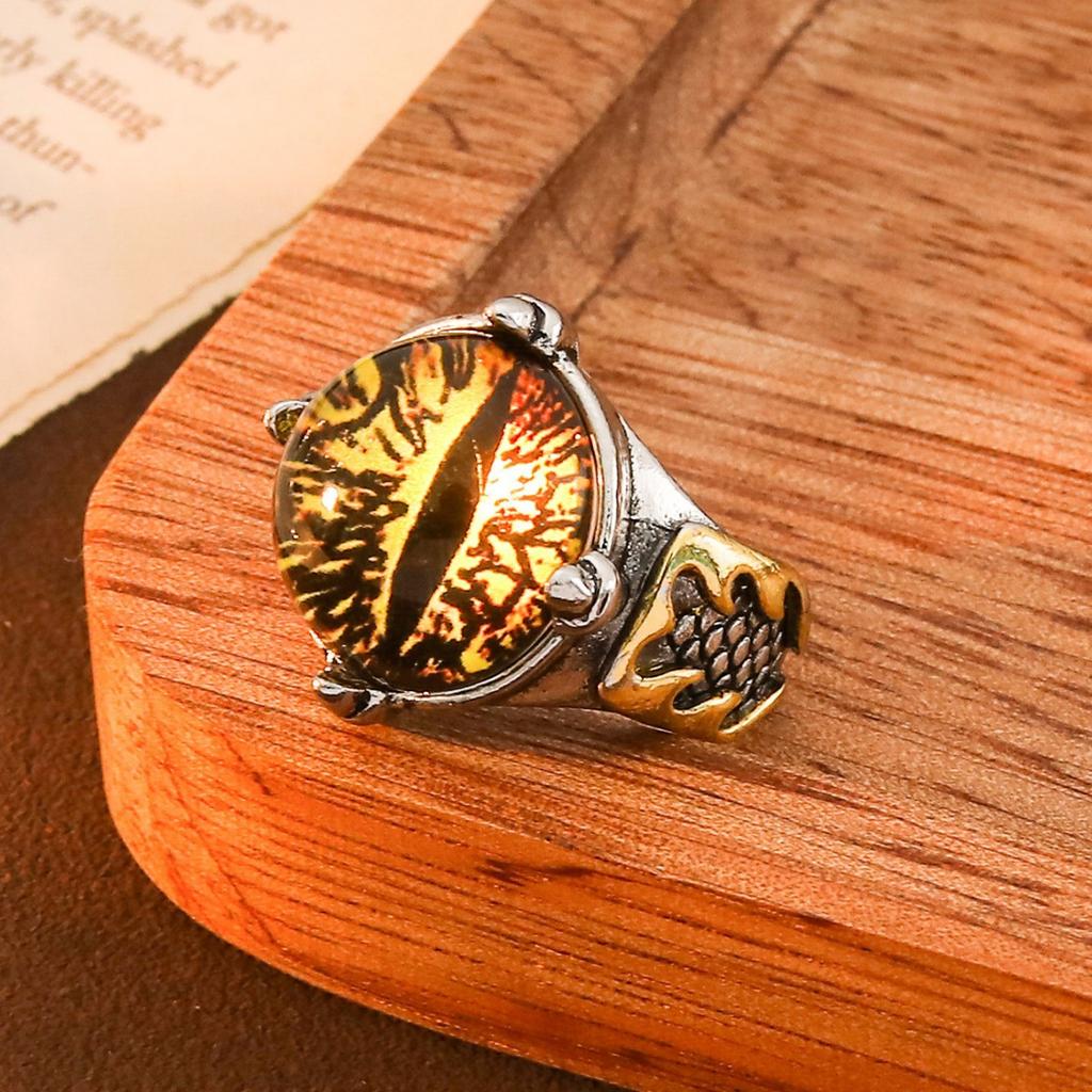 Heiß verkaufter europäischer und amerikanischer Teufelsaugen-Edelsteinring, hochwertiger Retro-Lotus-Öffnungsring, modisches Erstaccessoire