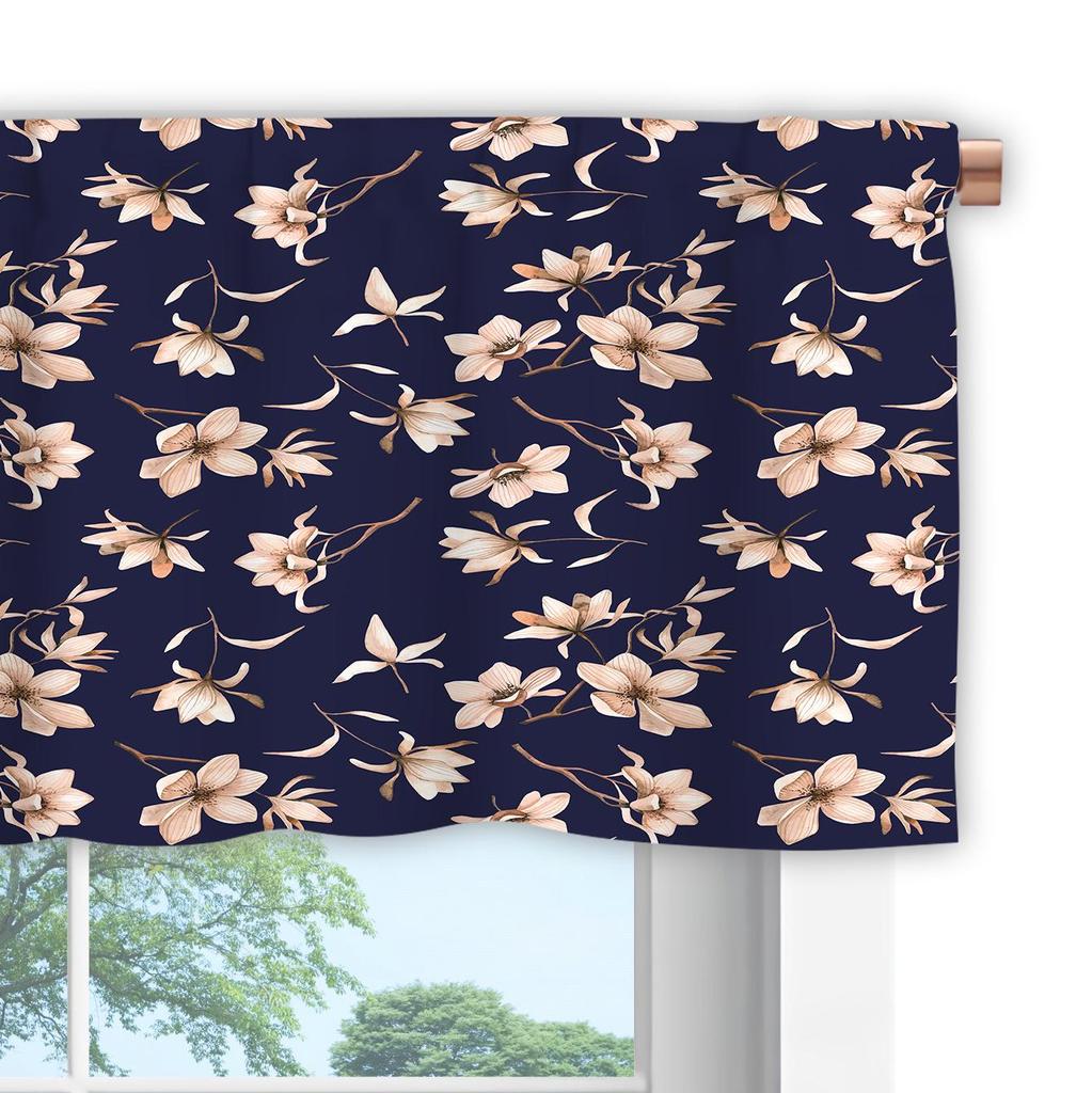 3D Floral Pattern Digital Print Kitchen Valance