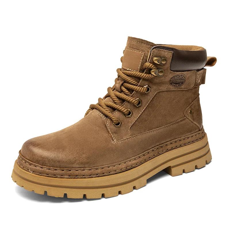 

Мужские ботинки на все сезоны, ботильоны, кожаные, повседневные, модные, для улицы, удобные, для ежедневного ношения, прочный материал, хорошее качество 39