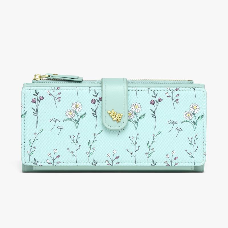 

Кошелек-клатч, кошелек для карт, интегрированный кошелек из ПУ большой вместимости, женский высококлассный трехсложный кошелек на молнии, длинный стиль.