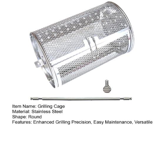 Stainless Steel Rotating Grill Basket Set for Outdoor Grilling Vegetables Fish BBQ Kit Automatic Rotating 360 Rotisserie Rolling Grill Accessories