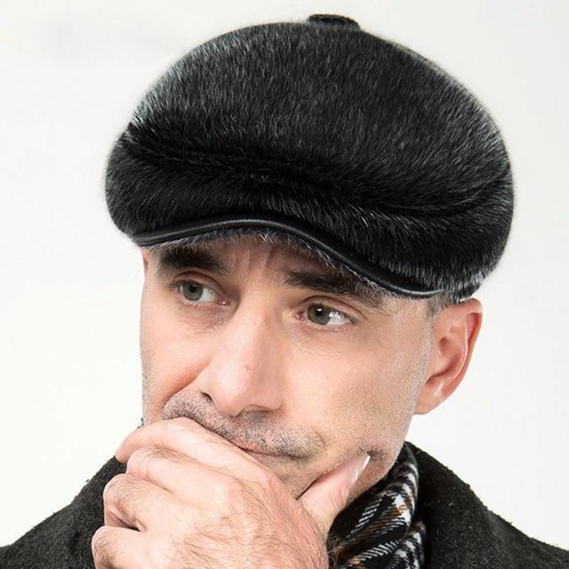 Buy Mens Faux Fur Driving Newsboy Hat 