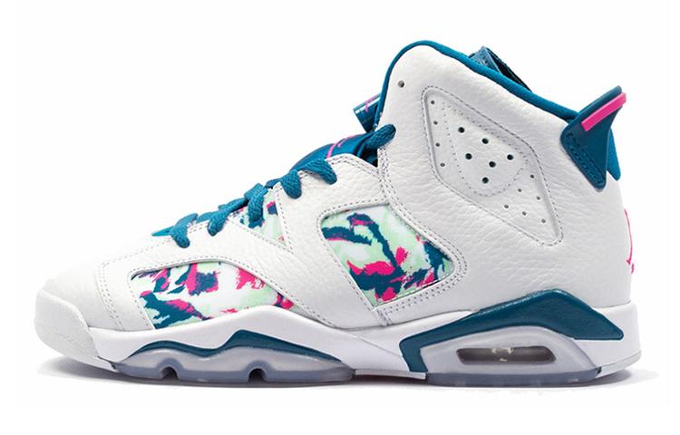 Jordan 6 Retro White Laser Fuchsia Green Abyss GS 543390-153 40