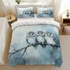 Moon Owl Duvet Cover Set Moon Owl Bedding Set Adult Boy Girl Bedroom Decoration Single Double Large Size Gift