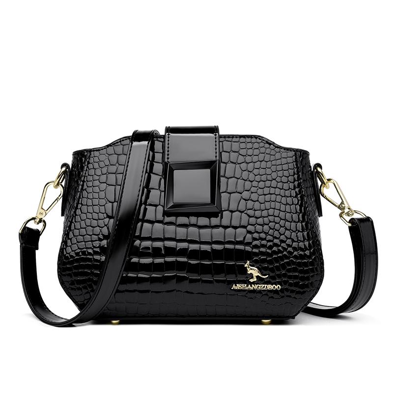 

Quality Alligator Leather Crossbody Bag for Women Luxury Brand Handbag and Purses Designer Female Shoulder Messenger Tote Sac (20cm Max Length 30cm) чёрный