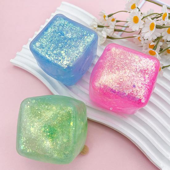 Dekompressions Glitzer Würfel Knetspielzeug Angstlinderung Stress Würfel Knet Sensorik Spielzeug Langsam Aufgehend Büroangestellte Entspannung Stress