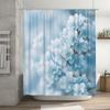 Blue Flower Pattern Shower Curtain for Bathroom Decor - Elegant and Soft Design for Your Home Waterproof  Durable Easy-Clean