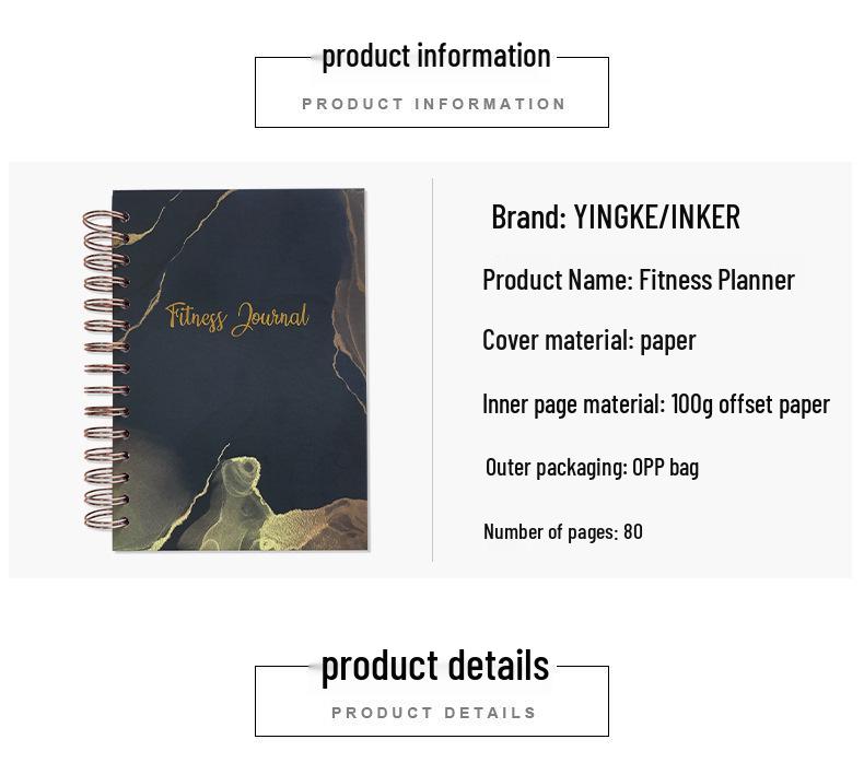 A5 Hardcover Fitness Planner: Cross-Border Sport & Wellness Journal for Daily & Weekly Tracking